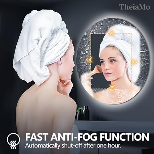 Round LED Mirror for Bathroom, Wall Mounted Vanity Mirror, 3 Colors, IP65 - Image 6