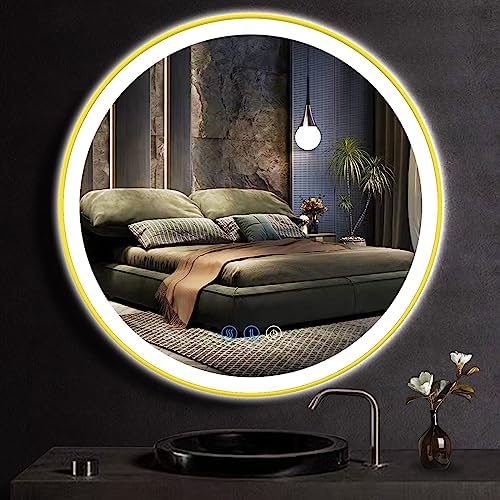 40 Inch Gold LED Round Mirror by ARUMMA