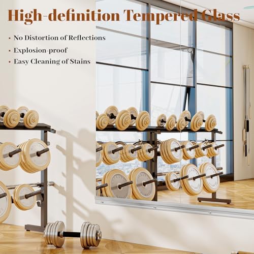 VooBang Home Gym Mirror 2 PCS 24"×48", Frameless Wall Mirror Full Length - Image 4
