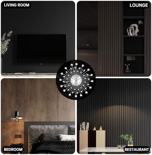 SIN&MI Large Wall Clock for Living Room Decor Non-Ticking Quiet Metal Quartz - Image 4