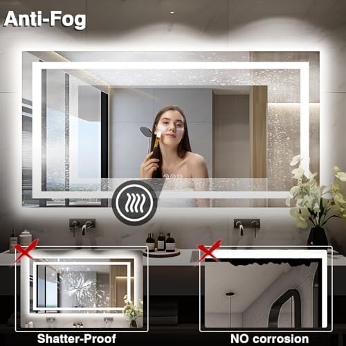 EchosLife 60"x30" Large LED Bathroom Vanity Mirror - Image 6