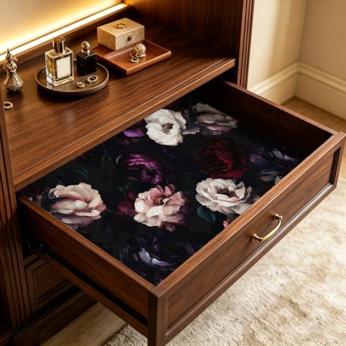 ILHIIOR Dark Floral Peel and Stick Wallpaper 17.5 x 118 Inches - Image 3