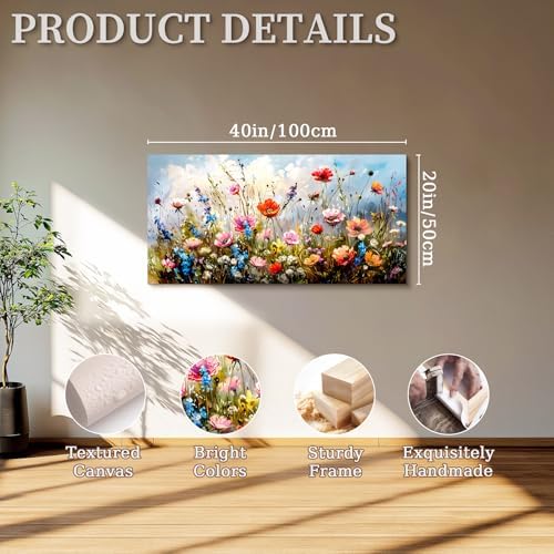 SERIMINO Flower Market Wall Art, Floral Botanical Wall Pictures 20"X40" - Image 5