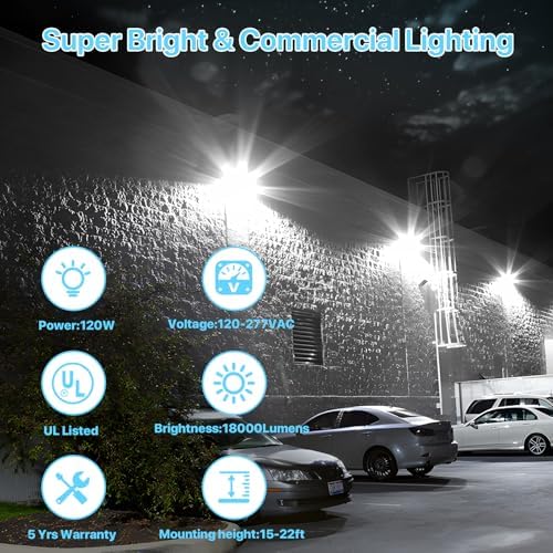 HYPERLITE LED Wall Pack Light: 120W 18000LM Glass Lens Wall Pack LED Exterior - Image 4