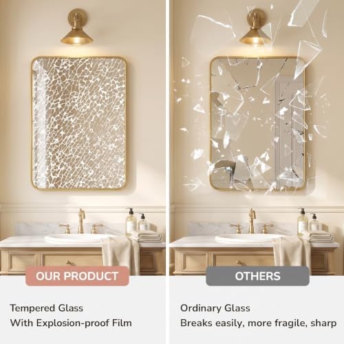 2-Pack 20X30 Inch Bathroom Mirror, Rectangle Aluminum Frame Mirror Anti-Rust - Image 3