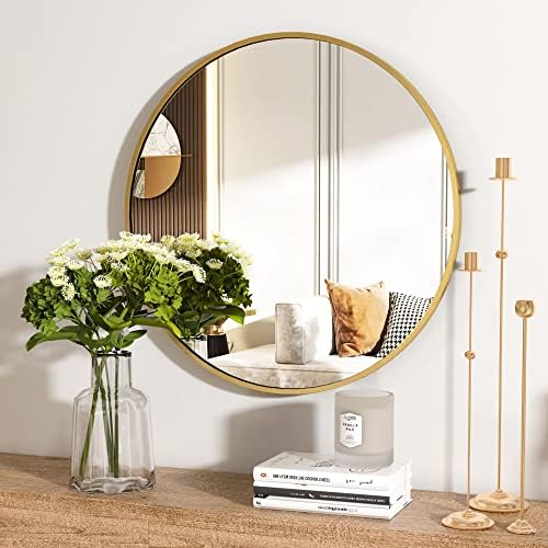 HARRITPURE Round Mirror 35.4" Gold Wall Mounted Circle Mirror - Image 4