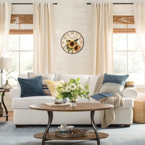 XFM Sunflower Wall Clock Battery Operated 10 Inch - Image 4