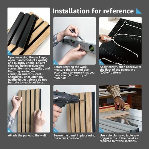 AMZDEPOT Soundproof Wood Slat Wall Panel, 2 Pack - Image 6