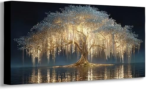 MBFKVFE Large Tree of Life Canvas Wall Art, 20x40 Inch - Image 3
