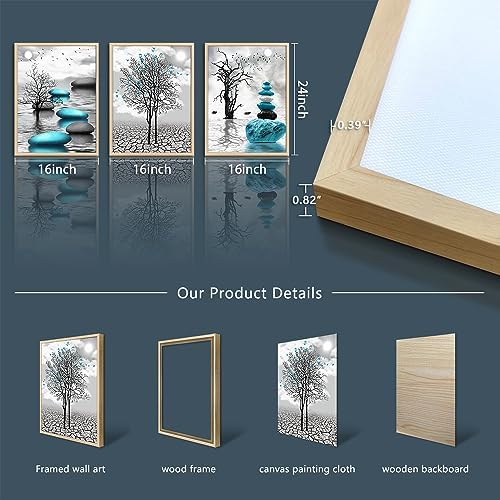 Natural Wood Framed Canvas Wall Art - Image 6
