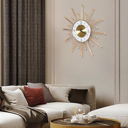 Large Wall Clock 20'' Modern Big Wall Clock Starburst Mid-Century Decor - Image 4