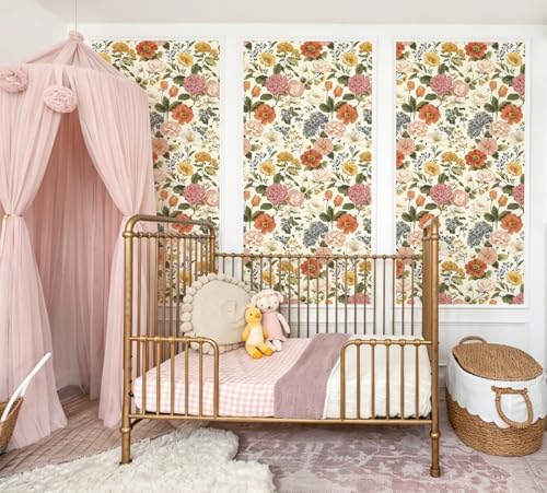 Vintage Floral Peel and Stick Wallpaper Floral and Leaf Contact Paper Beige - Image 5