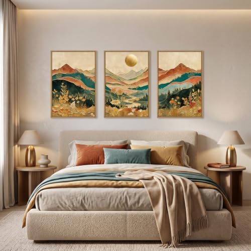 Boho Mountain Colorful Framed Canvas Wall Art -24"x36"x3 - Image 5