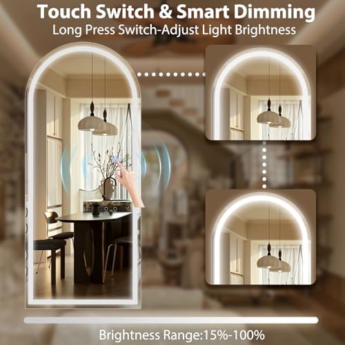 GLSLAND LED Arched Full Length Mirror - Image 3