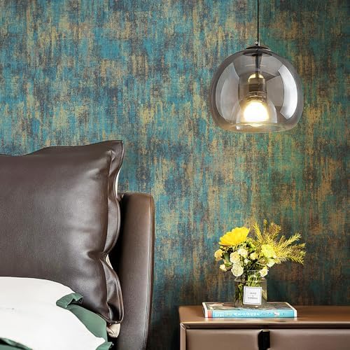 HueBurst 17.3"x 480" Metallic Wallpaper Peel and Stick Blue Gold Wallpaper - Image 5