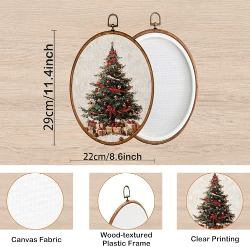 KSDUT Vintage Christmas Tree Oval Wall Art 8.6"x11.4" - Image 7