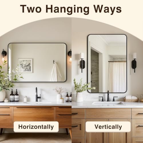 Vanity Bathroom Mirror, 36”x24” Black Bathroom Mirror - Image 6