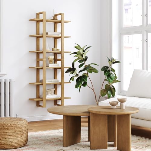 Nathan James Benji Mid Century Wall Unit Bookcase, Decorative Floating 3-Tier - Image 3