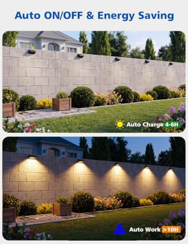 JOFIOS Solar Fence Lights with Remote 2 Pack, Solar Wall Lights Outdoor - Image 4