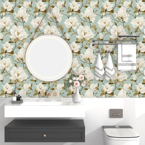 Laatse Vintage Blue Floral Bird Wallpaper Peel and Stick 17.5" × 393" - Image 5