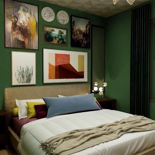 Dark Green Peel and Stick Wallpaper Removable Silk Texture Contact Paper - Image 2