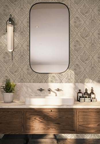 Toduso Vintage Peel and Stick Wallpaper Brown Floral Wallpaper - Image 4
