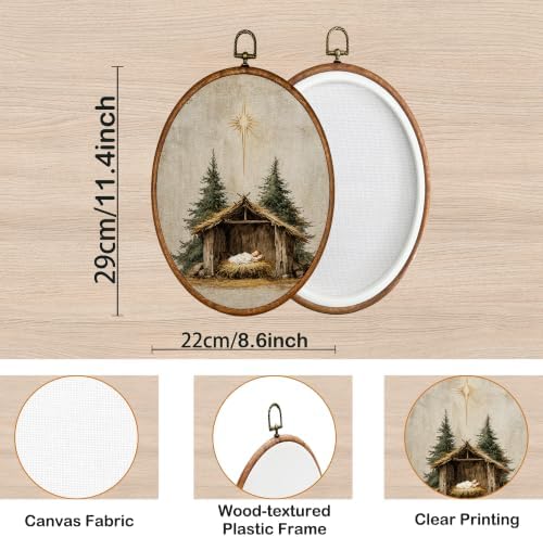KSDUT Vintage Christian Christmas Baby Jesus Oval Wall Art 8.6"x11.4" - Image 7