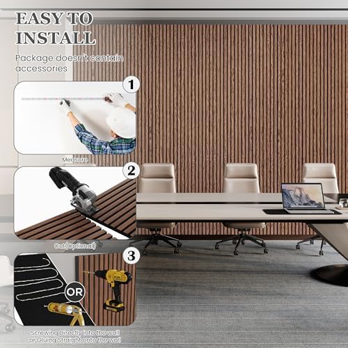 4 Pack Wood Salt Acoustic Wall Panels 94" x 12.6" x 0.8" - Image 5