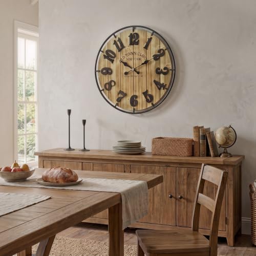 24 Inch Large Farmhouse Wall Clock - Image 2
