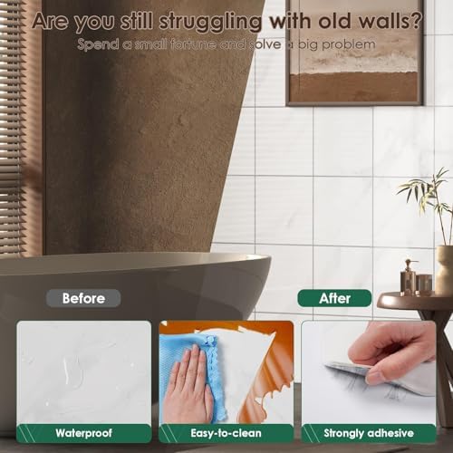 VallisCo Peel and Stick Backsplash Tiles 20 Sheets 12''x12'' PVC Self Adhesive - Image 3