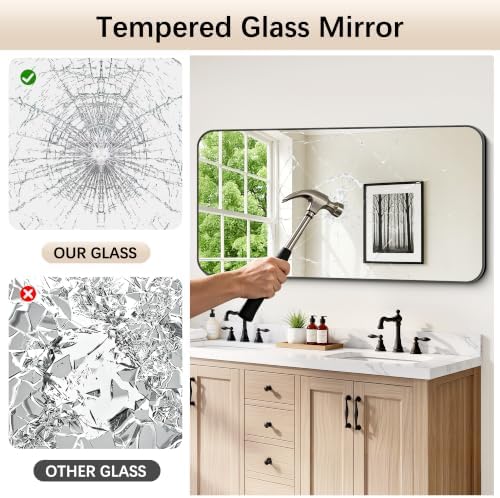 FORBATH Bathroom Mirror 30" x 55", Large Rectangular Wall Mirror - Image 4