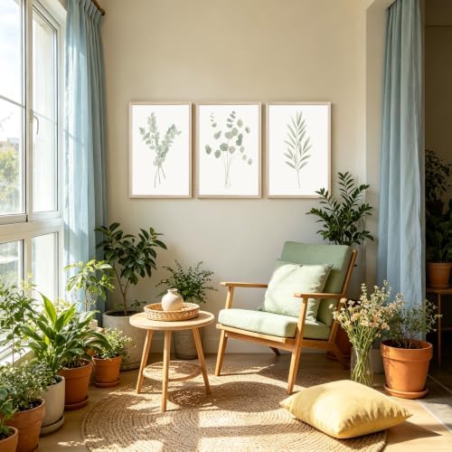Sage Green Botanical Wall Art Deor Eucalyptus Leaf Pictures Plant Prints - Image 5