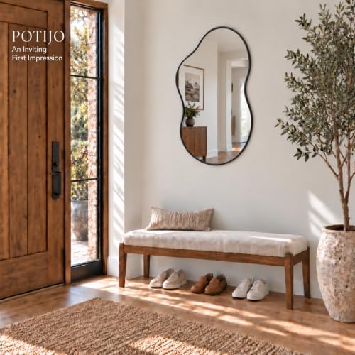 Irregular Wall Mirror 24×40 Inch Black - Image 3