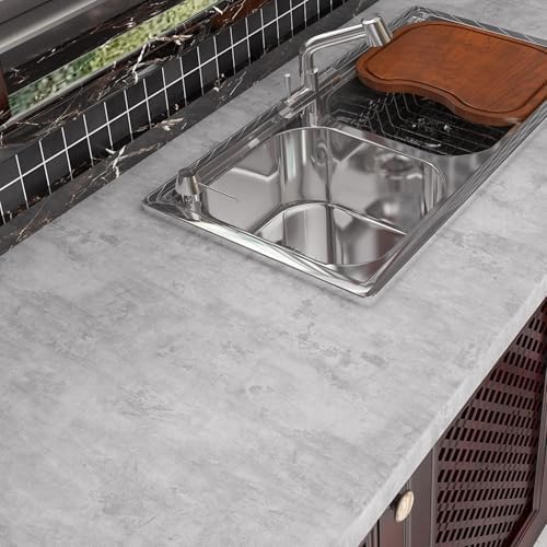 Livelynine 24 Inch Wide Cement Gray Contact Paper by Livelynine