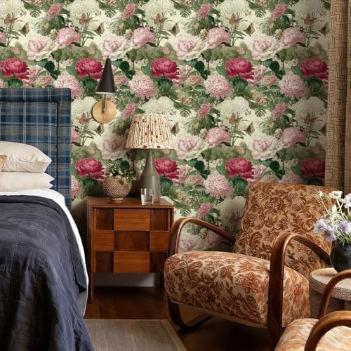 Jeweluck Floral Wallpaper Peel and Stick Wallpaper - Image 4