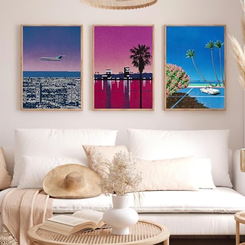 Modern Vintage Landscape Hiroshi Nagai Beach House Art 12x16x3Inch Unframed - Image 2