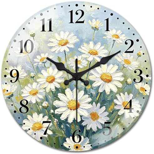 peacoblue Daisy Flower Wall Clocks Battery Operated by PEACOBLUE