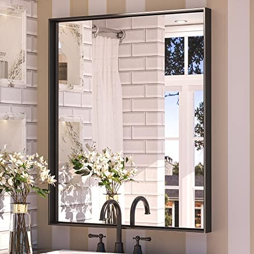 Keonjinn 30x36 Inch Black Bathroom Mirror by Keonjinn