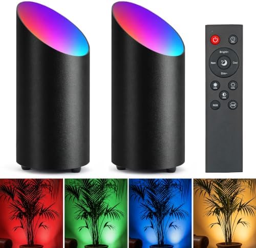2 Pack Uplights Indoor Floor Can Lights, Remote and Timer by Konvixon