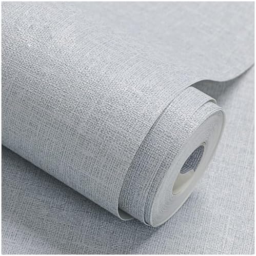 Gray Grasscloth Peel and Stick Wallpaper Self Adhesive 17.8"x118" by HellKitWallpaper