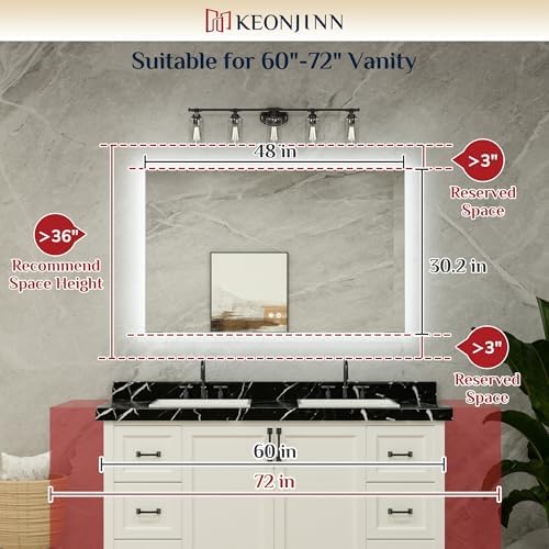 Keonjinn 48" x 30" LED Vanity Mirror - Image 2