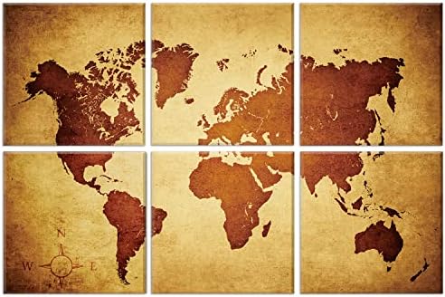 JBER Art Acoustic Panels 72" x 48", Sound Absorbing Wall Art, World Map by JBER