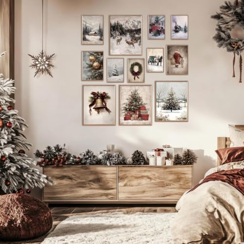 KBKBART 12pcs Christmas Wall Art Prints, Winter Holiday Canvas Art Prints - Image 5