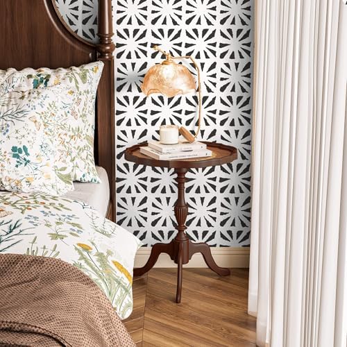 Dimoon 17.3''x157'' Peel and Stick Wallpaper Modern Black White Boho Contact - Image 2