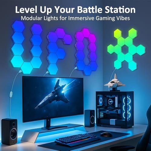 Hexagon LED Light Panels 8 Pack – Smart RGB Wall Lights - Image 5