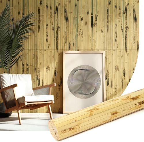 AMZDEPOT Natural Bamboo Wall Panel, 48 x 96 Inch, Light Burned by AMZDEPOT