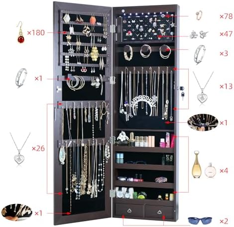 8 LED Lights Jewelry Armoire - Image 2