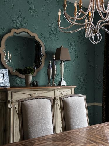 Erfoni Dark Green Floral Embossed Wallpaper - Image 5