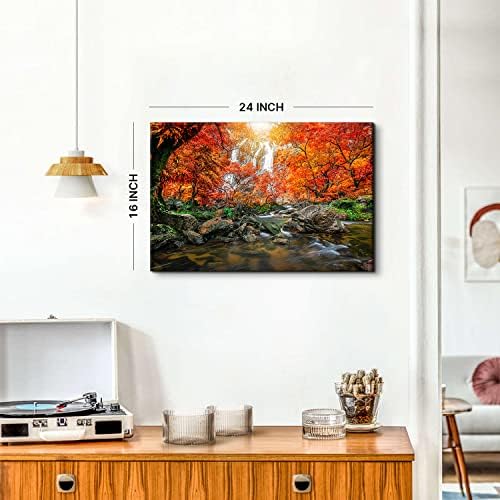 Nature Mountain Waterfall Canvas Wall Art Modern Scenic Framed Artwork Home - Image 3