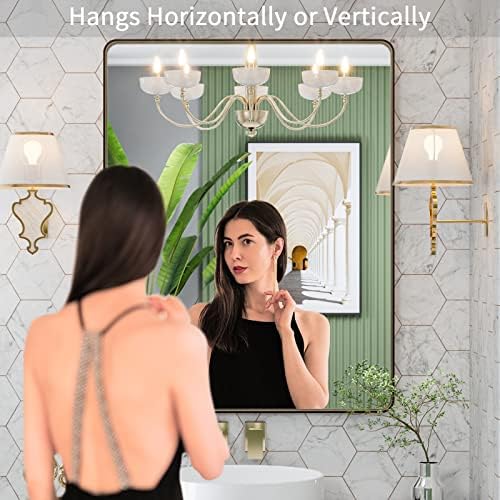 LOAAO 28"X36" Bronze Bathroom Mirrors - Image 2